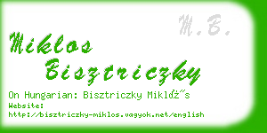 miklos bisztriczky business card